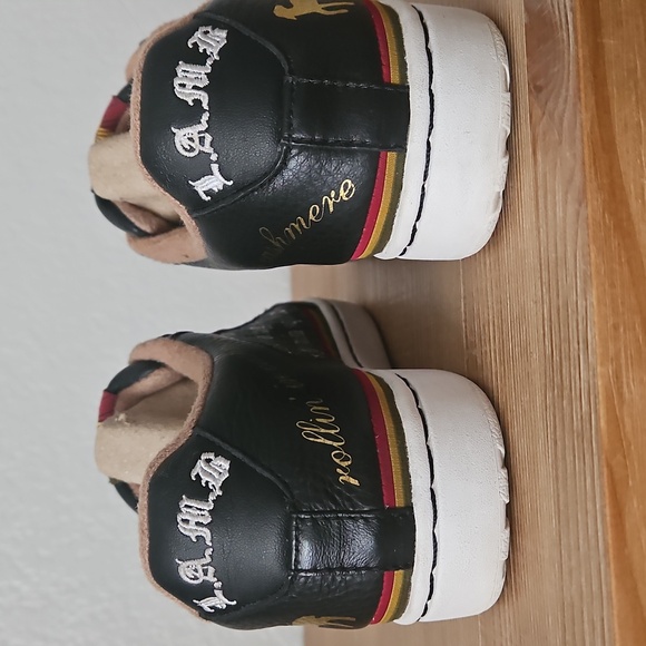 L.A.M.B. Gwen Stefani Y2K Rolling In Cashmere Black Shoes 7.5 Royal Elastics EUC - Picture 6 of 14